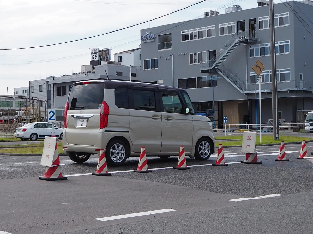 急ブレーキ体験の様子